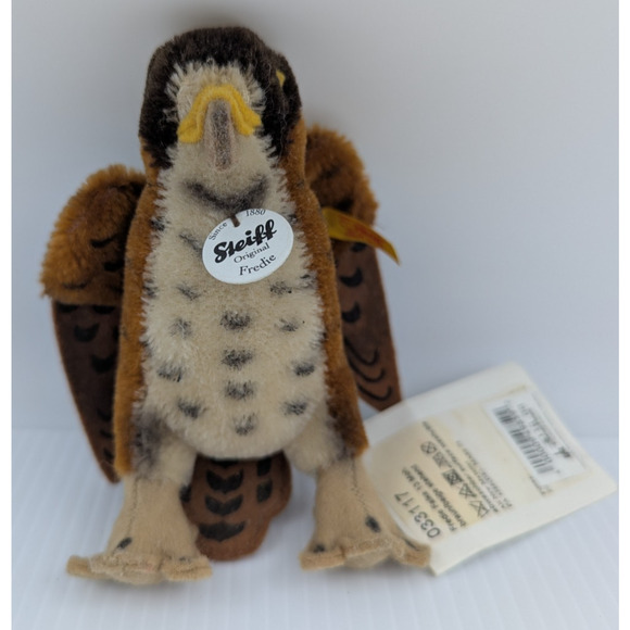 Steiff Fredie Falke Falcon Hawk 5&quot; Mohair Hawk Bird Plush Germany